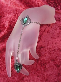 Fantasy-Handkette Juwelen - dunkelgrün