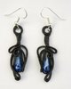 Kunstharz - Ohrringe mit Glastropfen (blau)